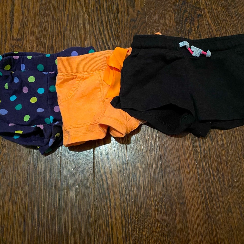 3 pairs of shorts- baby girl 18 months